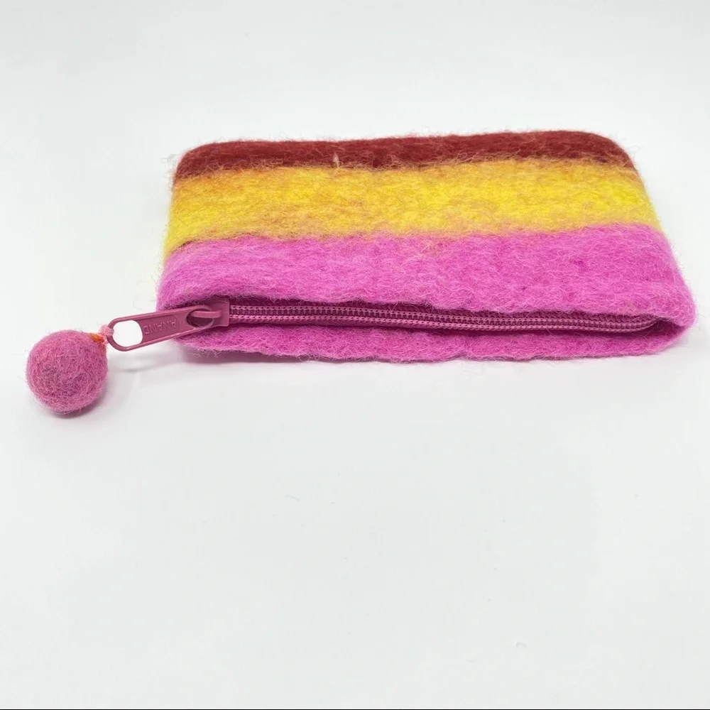 Felted Wool Hand Made Nepal Zipper Pouch🔥 - Picture 5 of 8